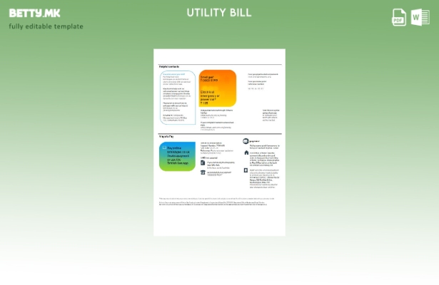 модерен стил Обединетото Кралство Британски гас. сметка за комунални услуги (стр